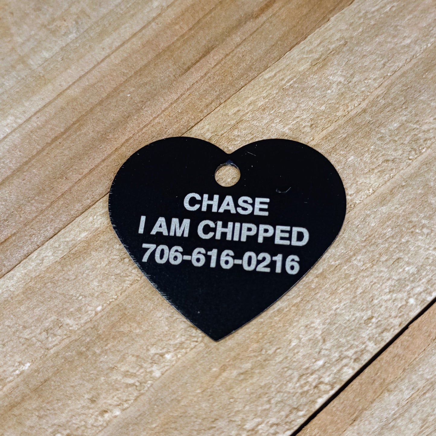 Black Heart Shaped Pet Tag