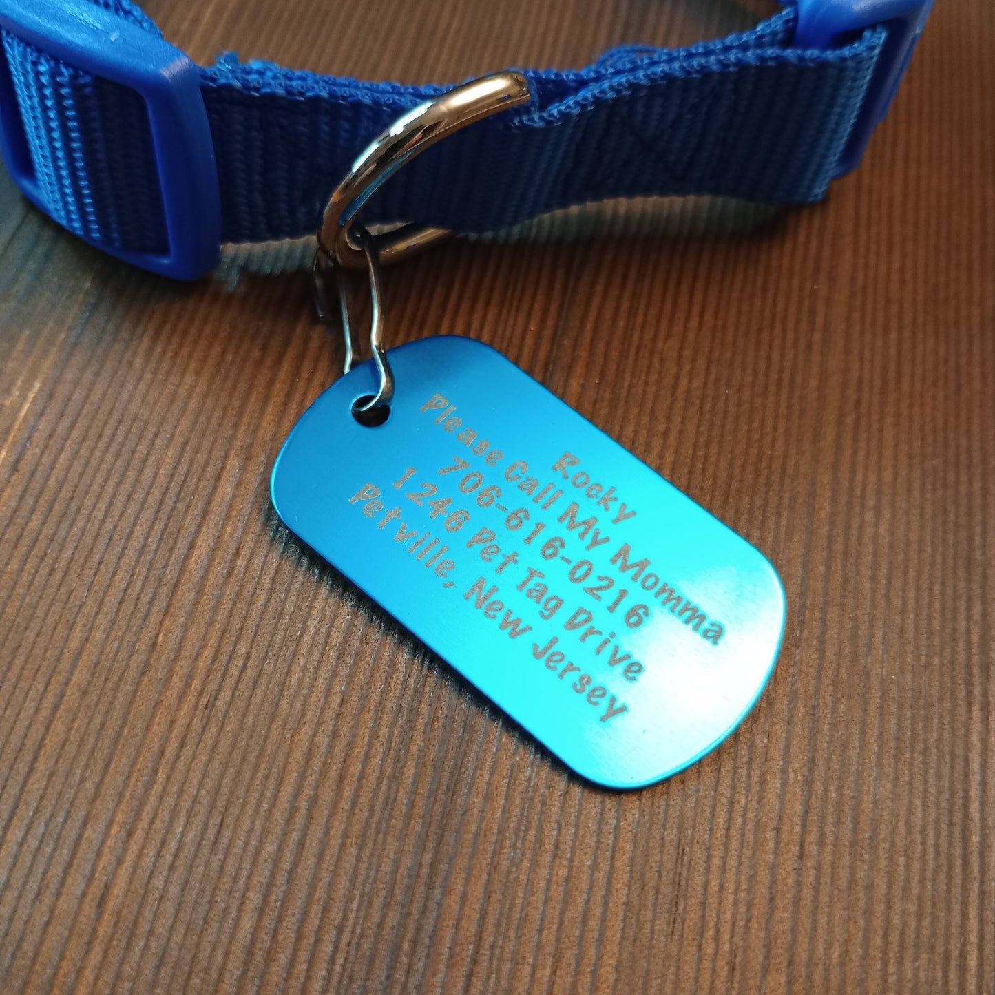 Light Blue Military Style Pet Tag