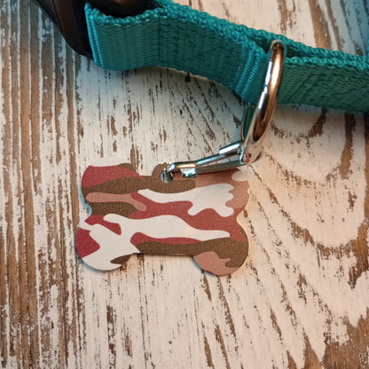 Pink Camo Bone Shaped Pet Tag