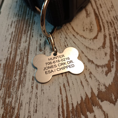 Woodland Green Camo Bone Shaped Pet Tag