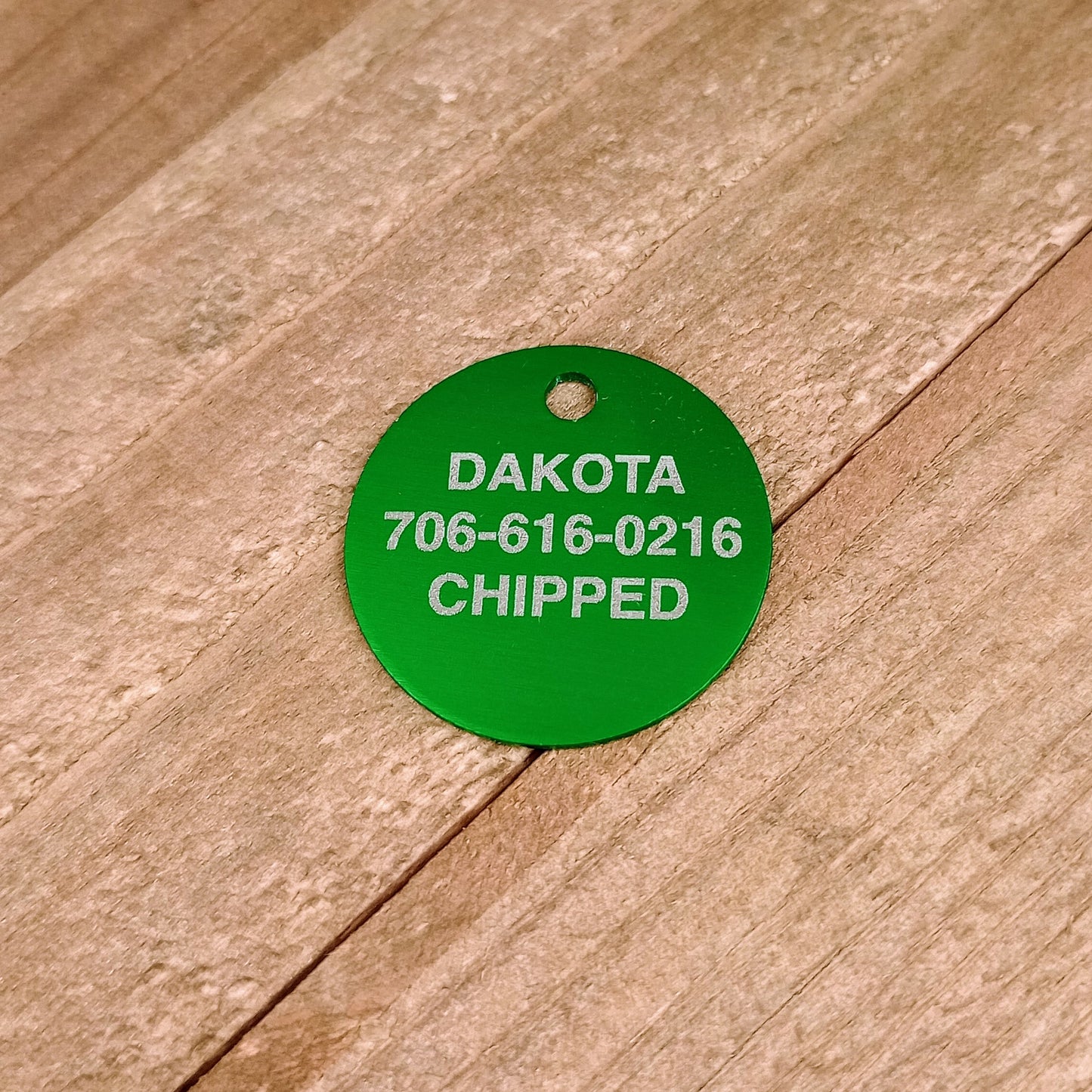 Green Round Pet Tag