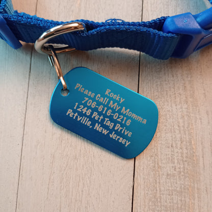 Light Blue Military Style Pet Tag