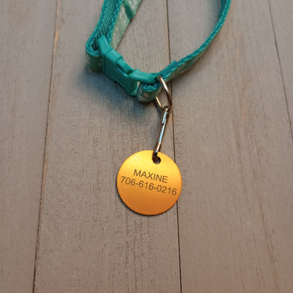 Yellow Round Pet Tag.