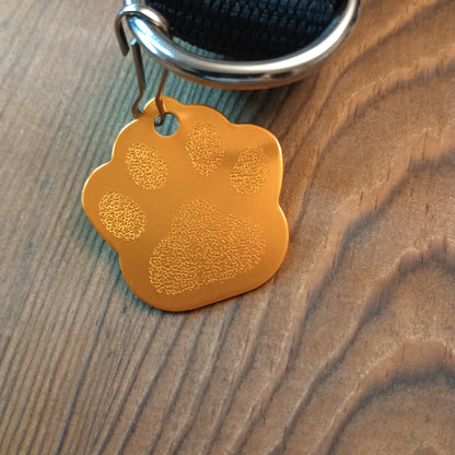 Yellow Large Paw Pet Tag (1.4 inch)