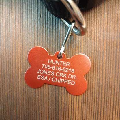 Red Bone Shaped Pet Tag