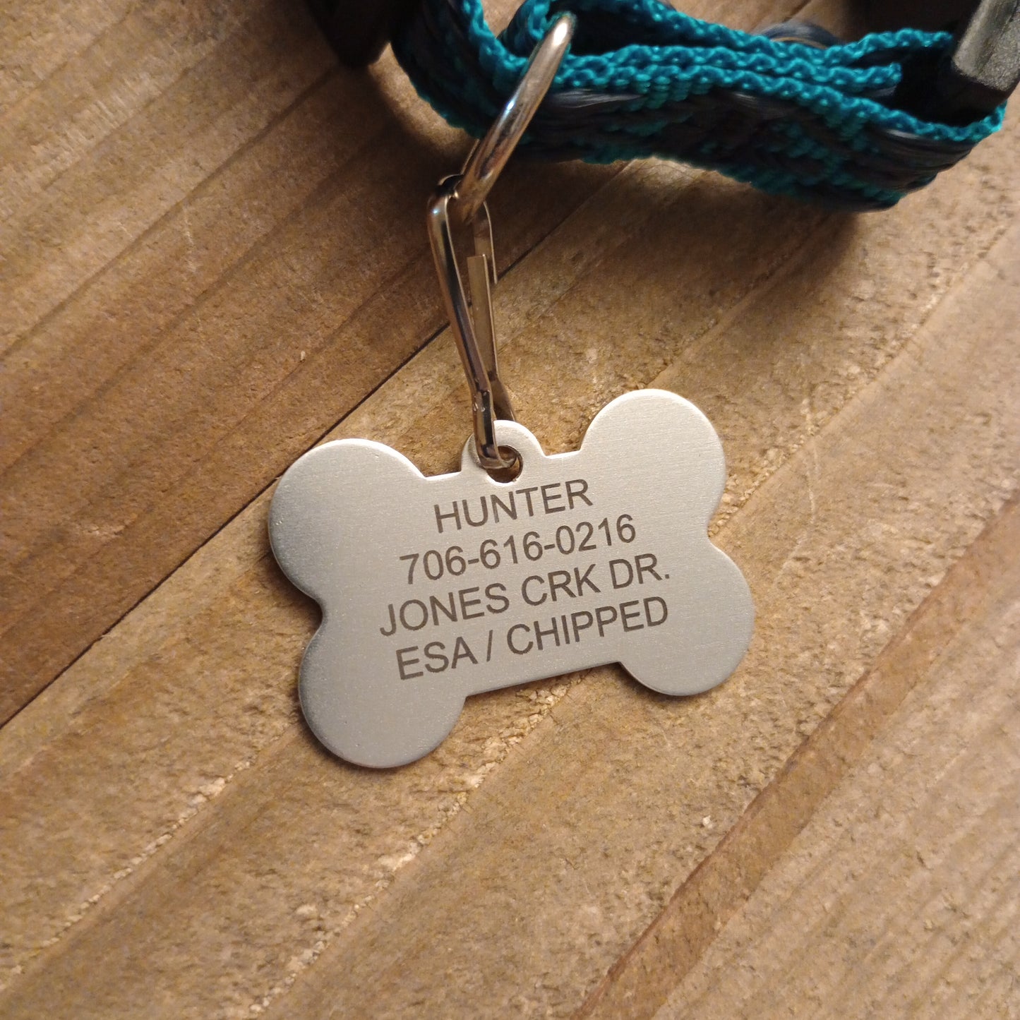 Silver Colored Bone Shaped Pet Tag