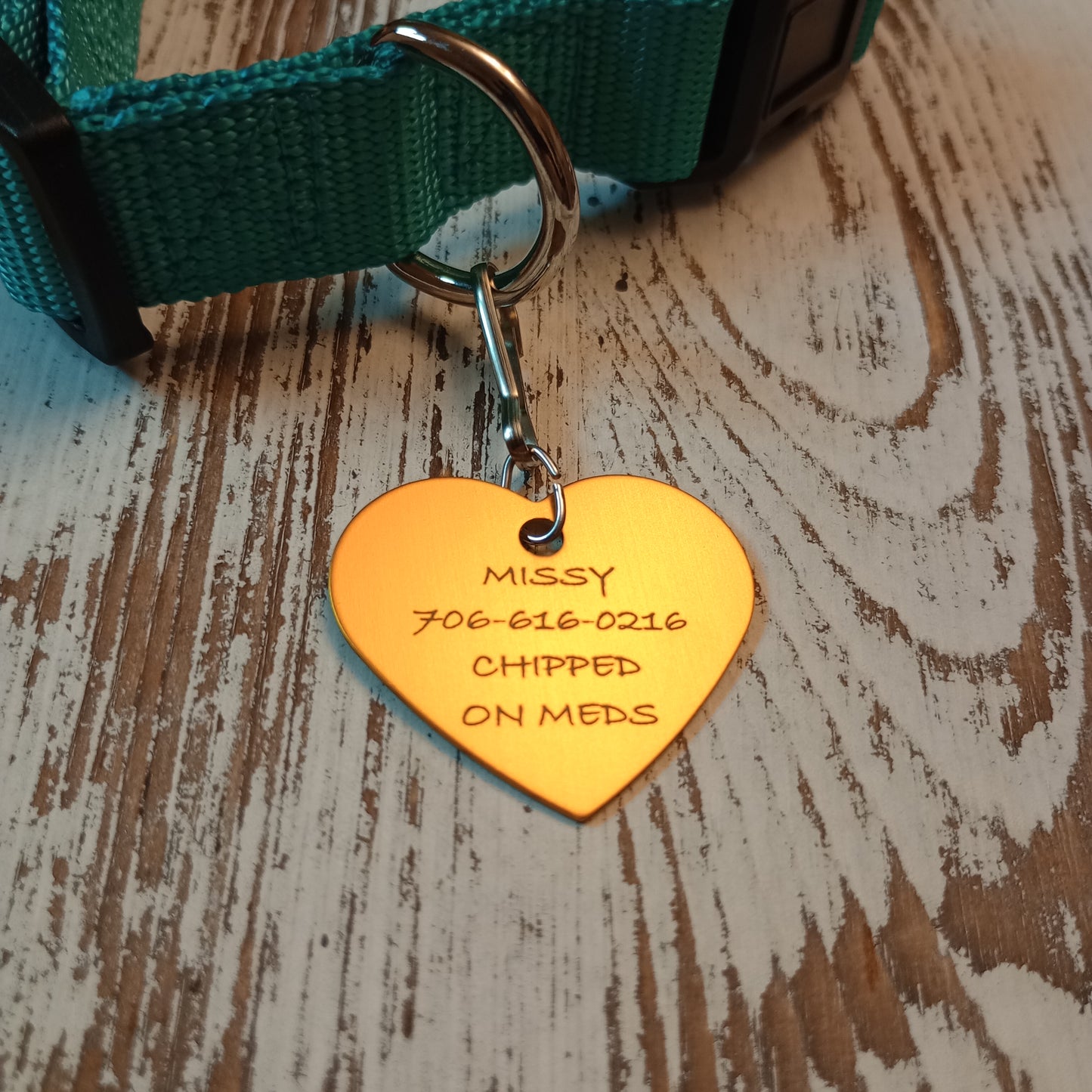 Yellow Heart Shaped Pet Tag