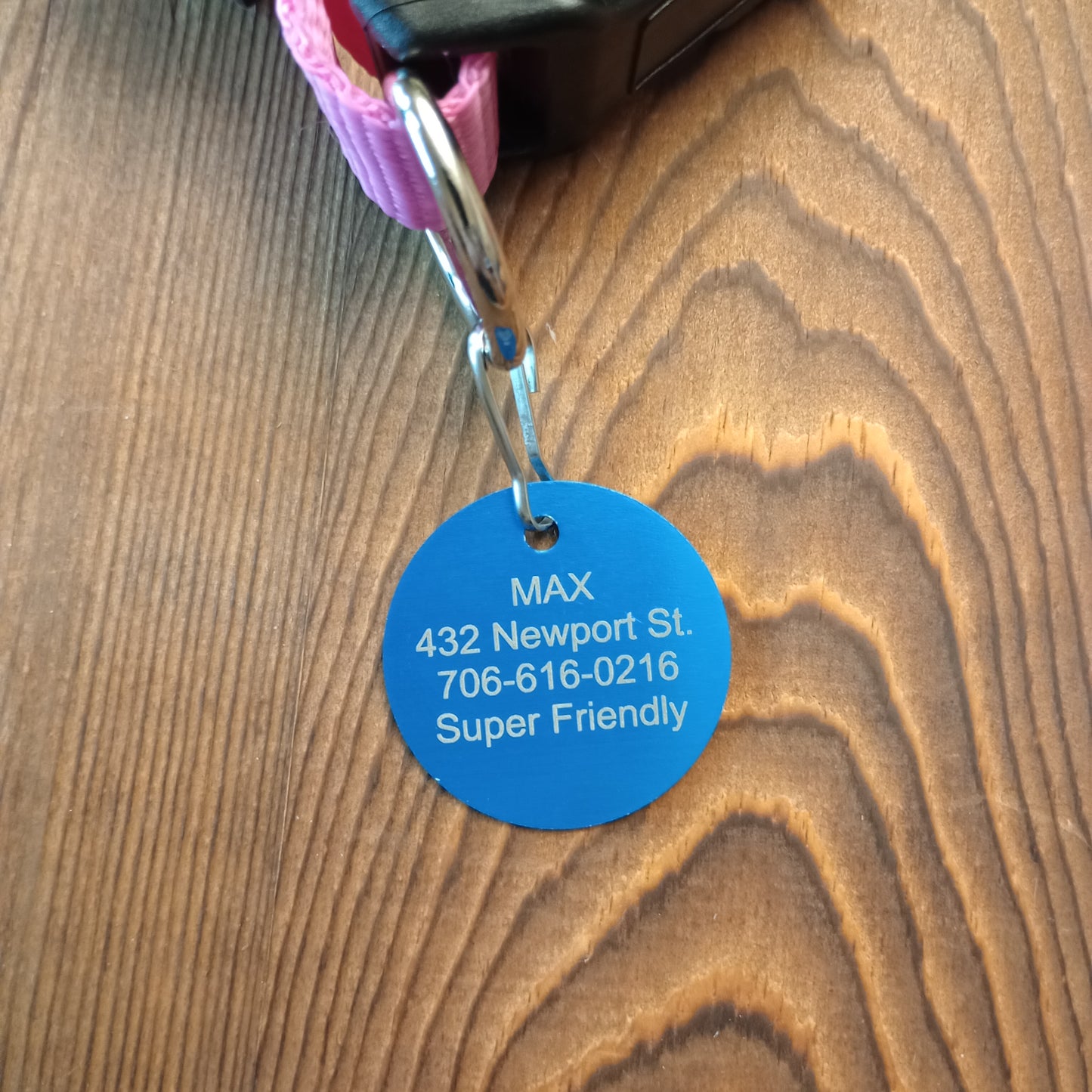 Light Blue Round Pet Tag (1.4 inch)