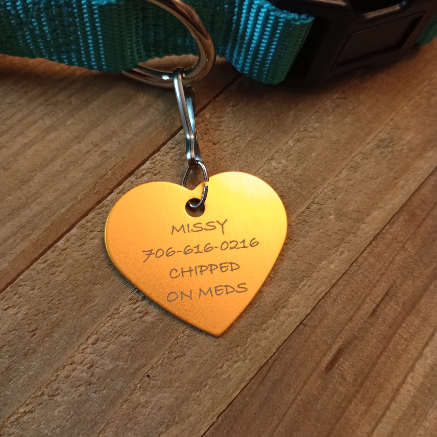 Yellow Heart Shaped Pet Tag