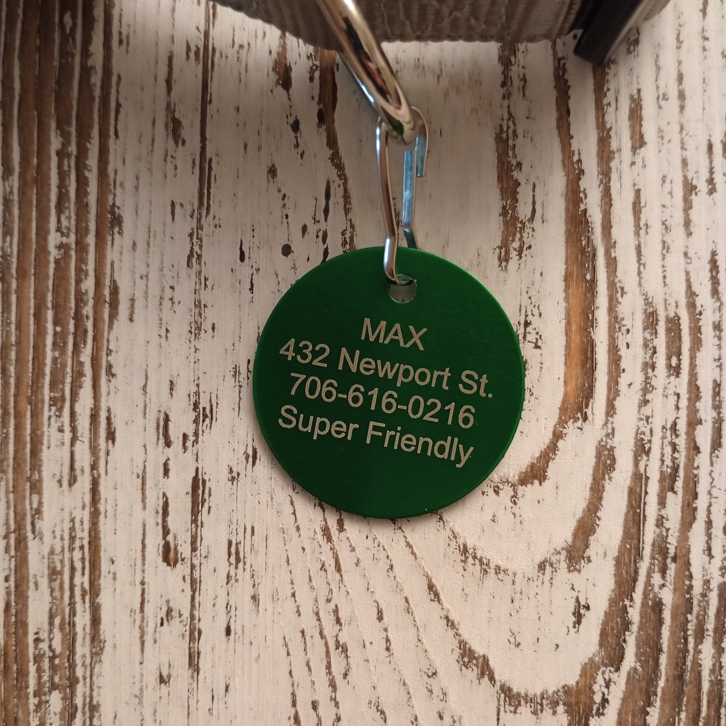 Green Round Pet Tag (1.4 inch)