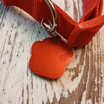 Red Large Paw Pet Tag (1.4 inch)