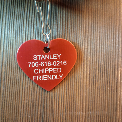 Red Heart Shaped Pet Tag