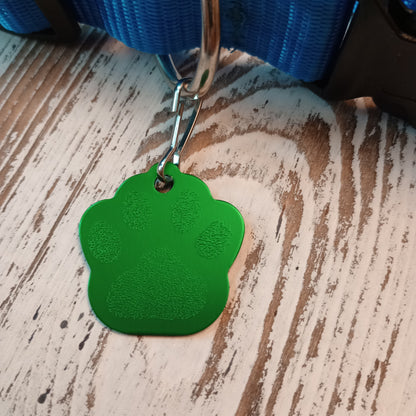 Green Large Paw Pet Tag (1.4 inch)