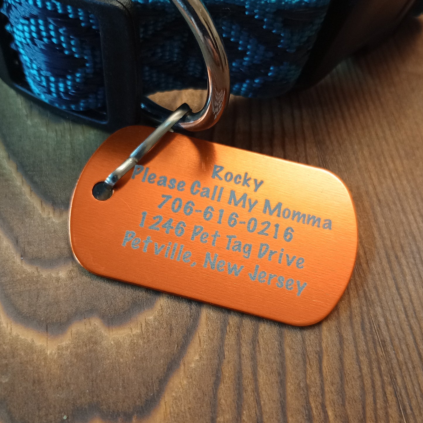 Orange Military Style Pet Tag.