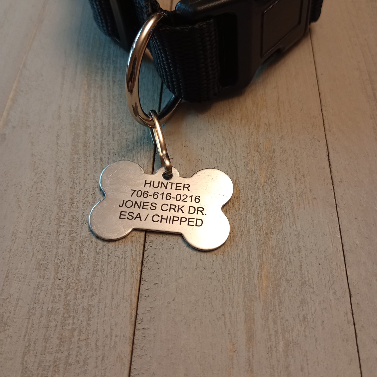 Woodland Green Camo Bone Shaped Pet Tag