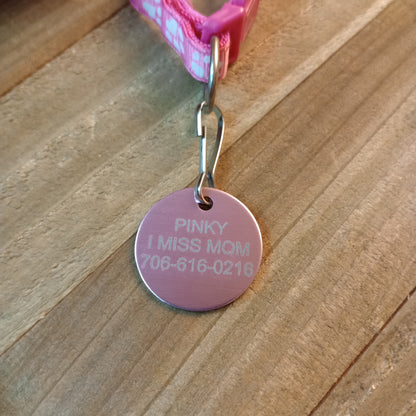 Light Pink Round Pet Tag