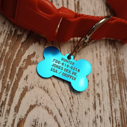 Light Blue Bone Shaped Pet Tag