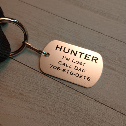 Silver Colored Military Style Pet Tag.