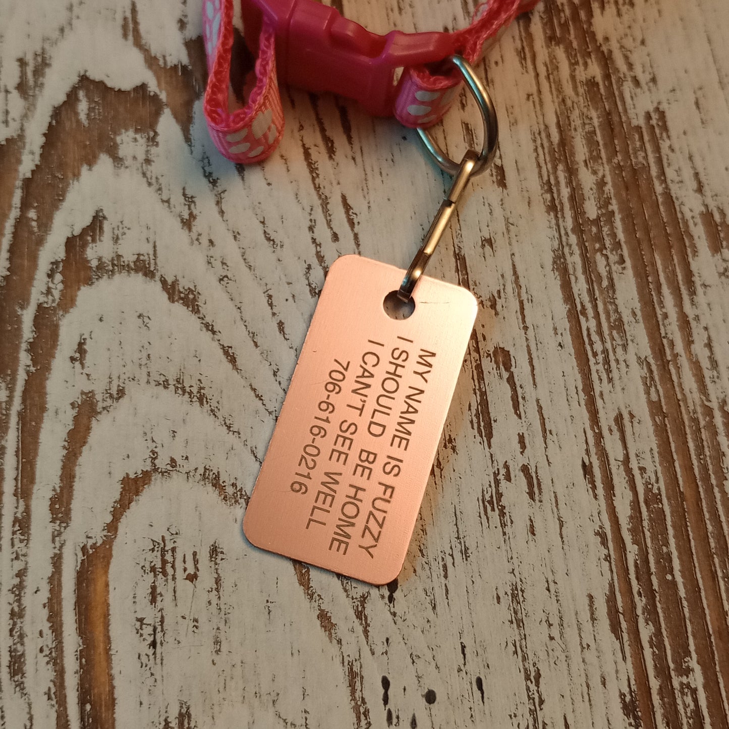 Light Pink Rectangular Pet Tag