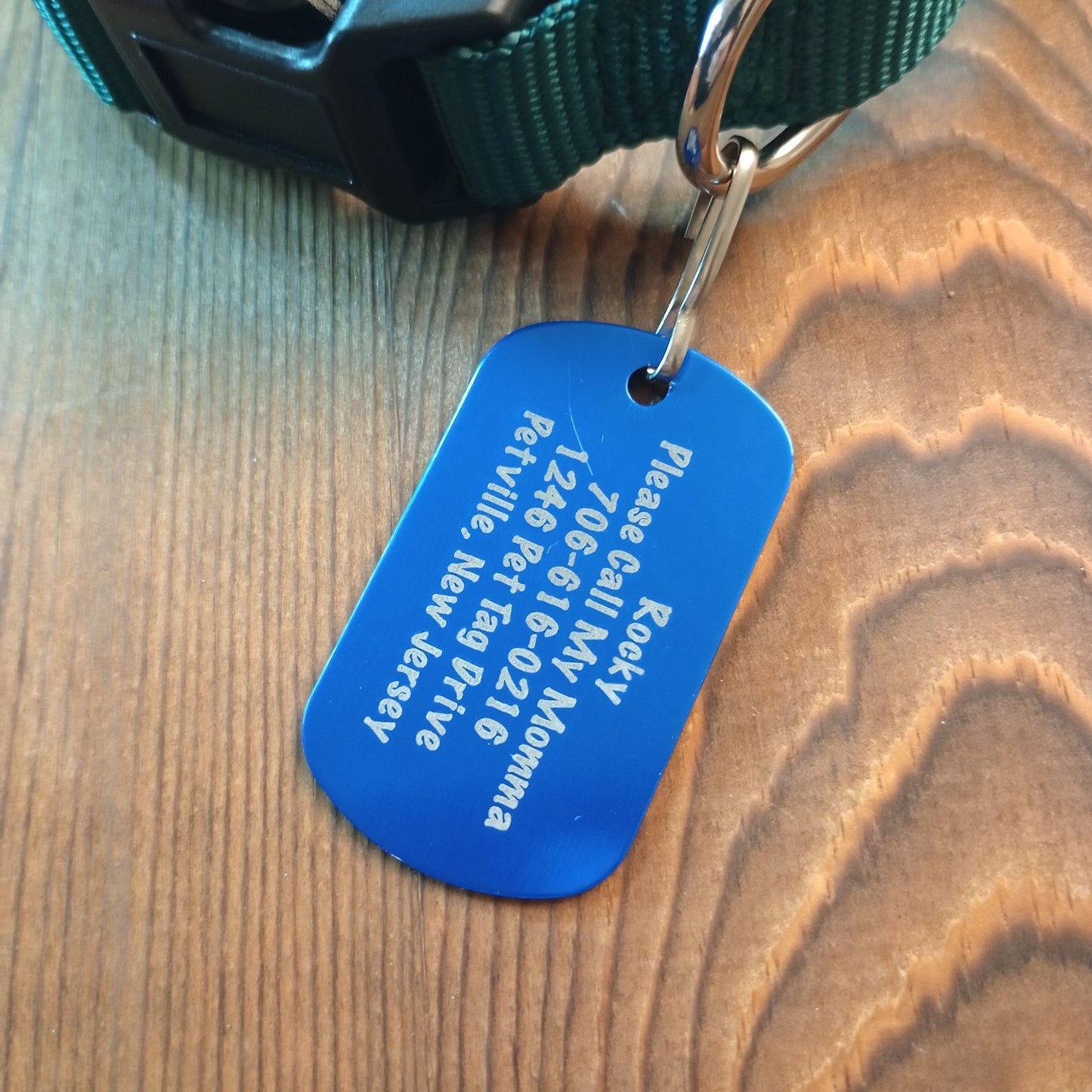 Dark Blue Military Style Pet Tag