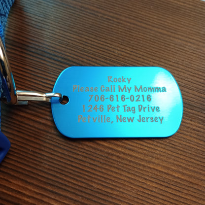 Light Blue Military Style Pet Tag